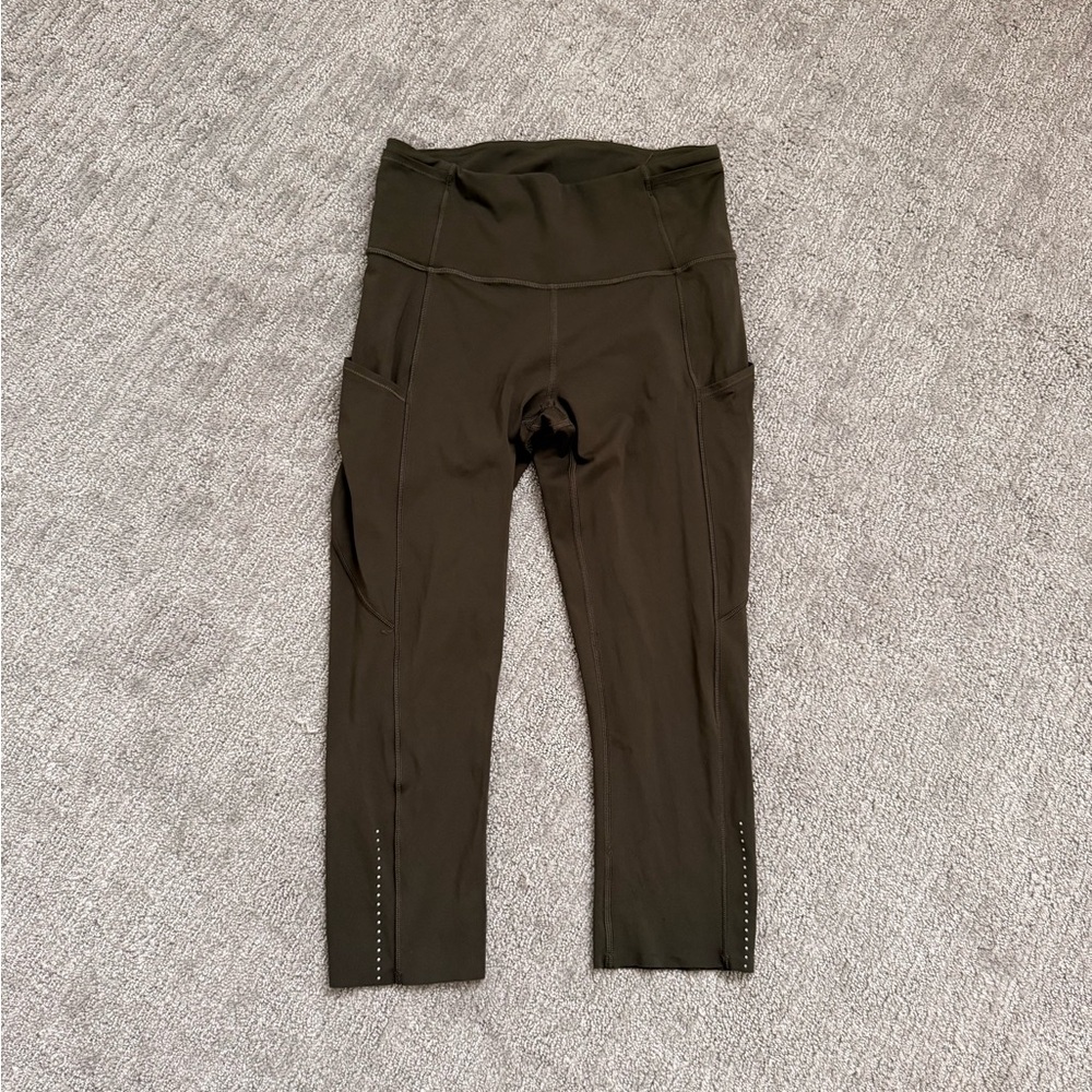 Lululemon Dark Olive Luxtreme Pocket Crop Leggings